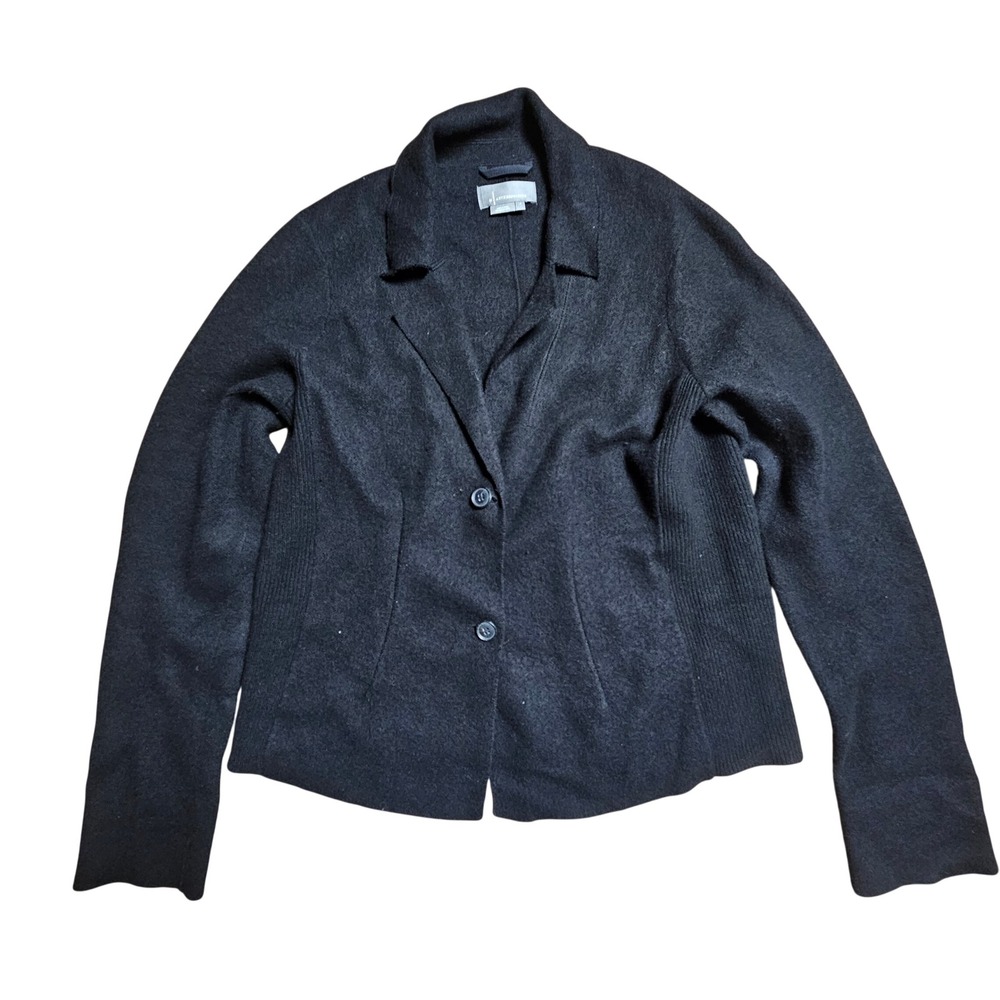 Anthropologie‎ Wool Blend Cardigan Sweater Blazer Jacket Womens L Closet Staple